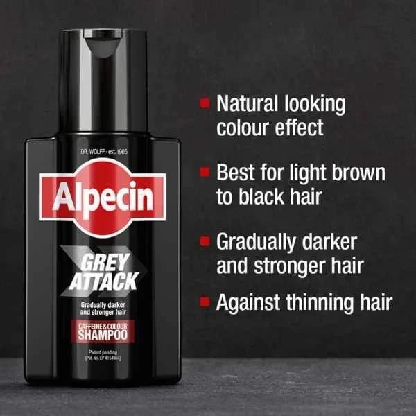 Alpecin Grey Attack Caffeine & Colour Shampoo Gradually Darker Hair 1x 200ml
