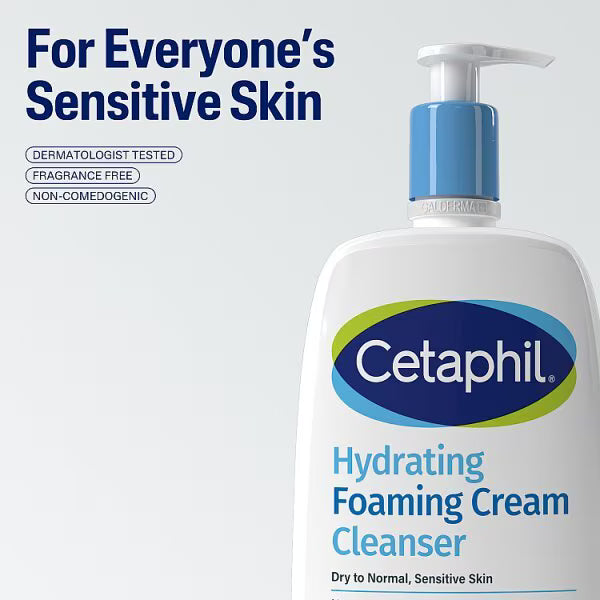 Cetaphil Hydrating Foaming Cream Cleanser Face Wash 236ml
