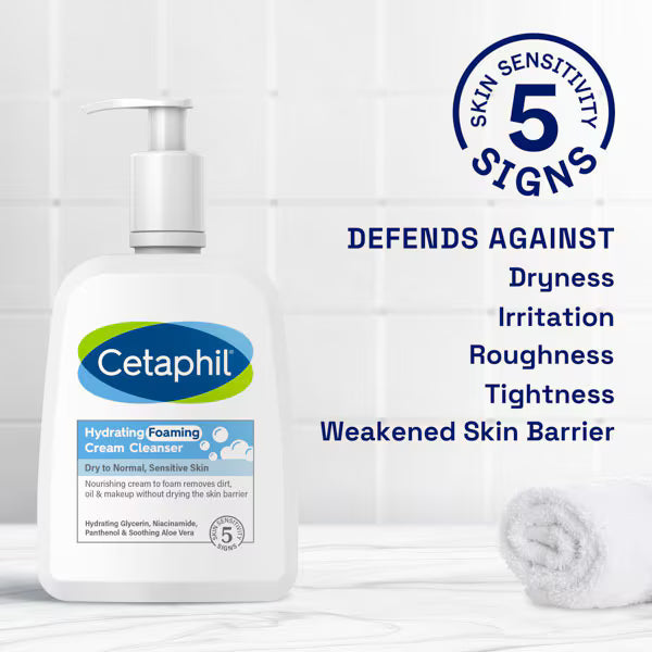 Cetaphil Hydrating Foaming Cream Cleanser Face Wash 236ml